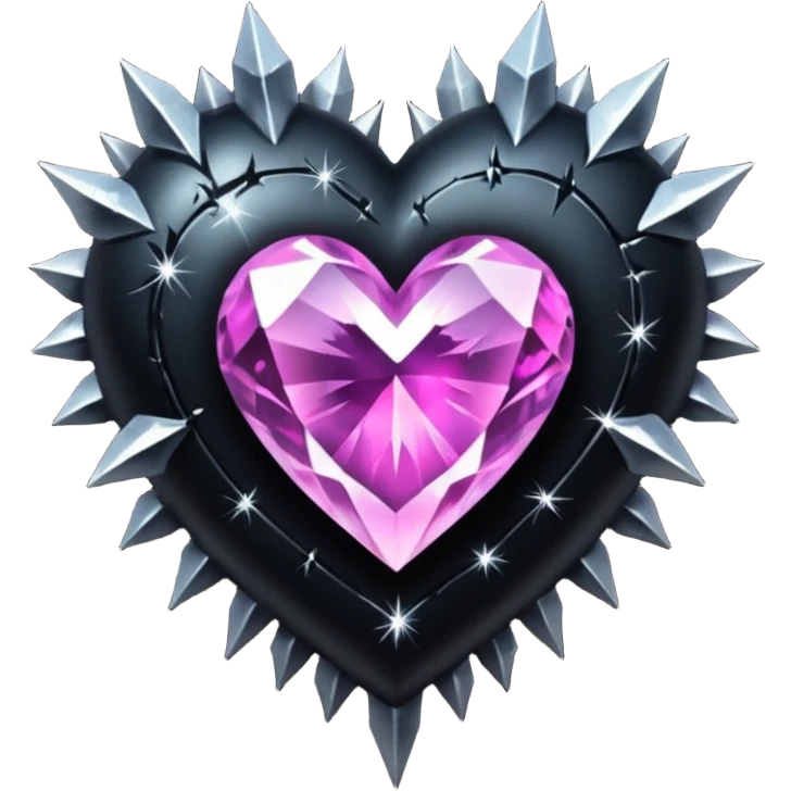 goth heart with a dark crystal emoji