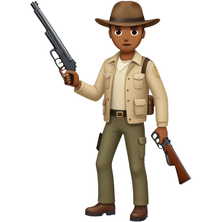 Guy walking with gun emoji