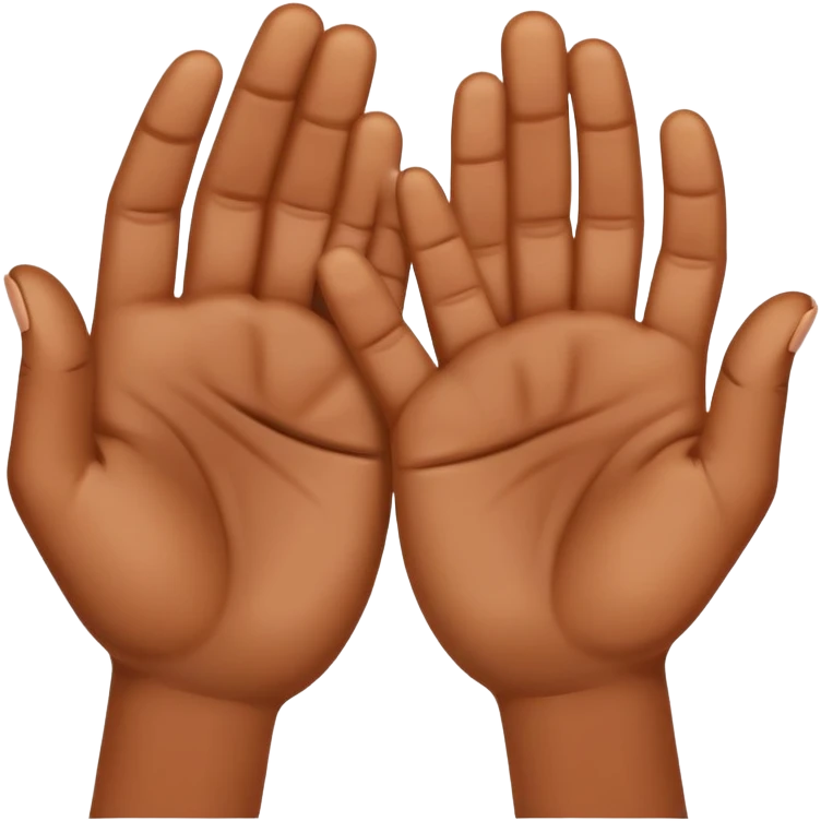 Make two brown hands creating a O. emoji