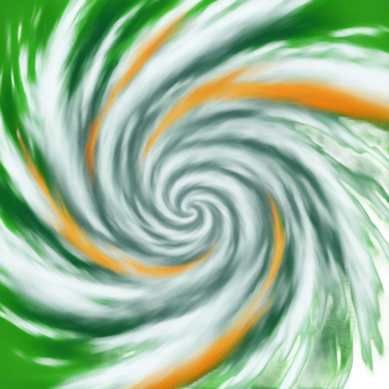 Green and orange hurricane emoji