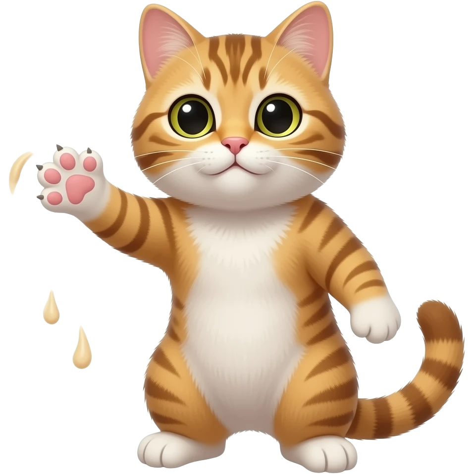 A cat paw swiping downward with claw marks hanging in the air - NO BACKGROUND emoji