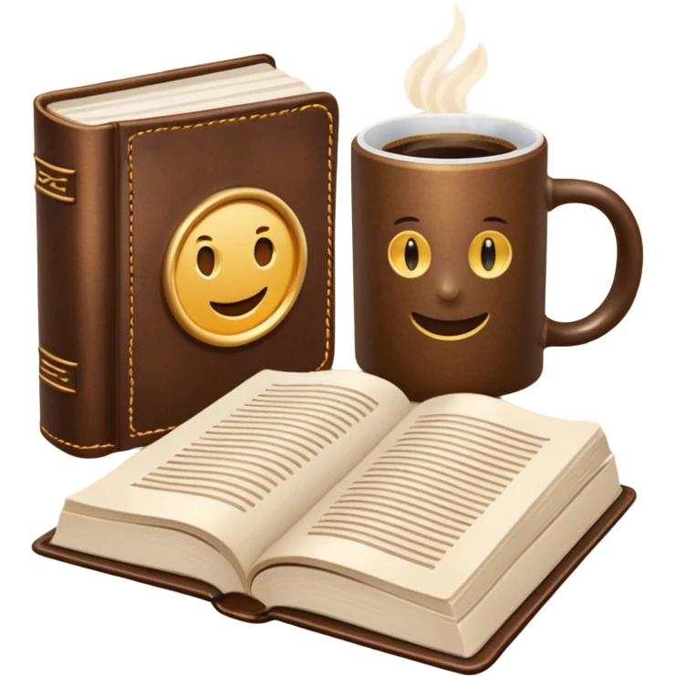 Book and coffee cozy aesthetic  emoji