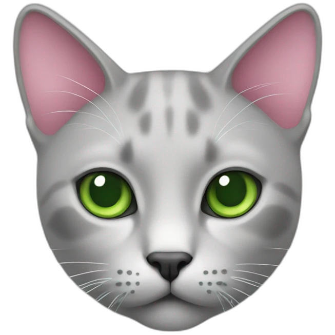 Cat-light-grey-with-green-eyes-pink-nose emoji