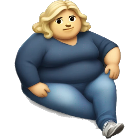 Extremely chubby woman sitting in the truck bed of a 2006 Chevy sliverado  emoji