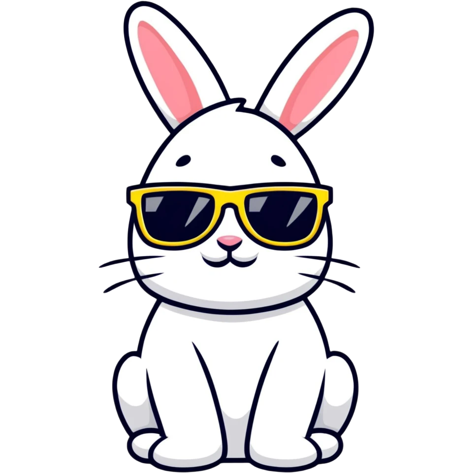 Cool easter bunny with sunglasses emoji