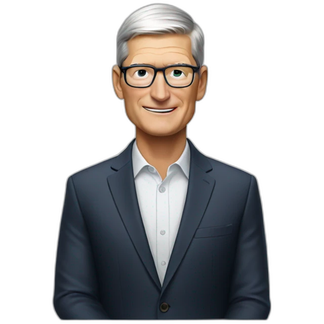 Tim Cook making presentation emoji
