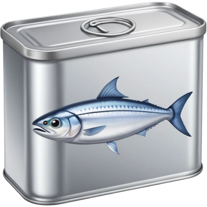 rectangular metal can for mackerel fish emoji
