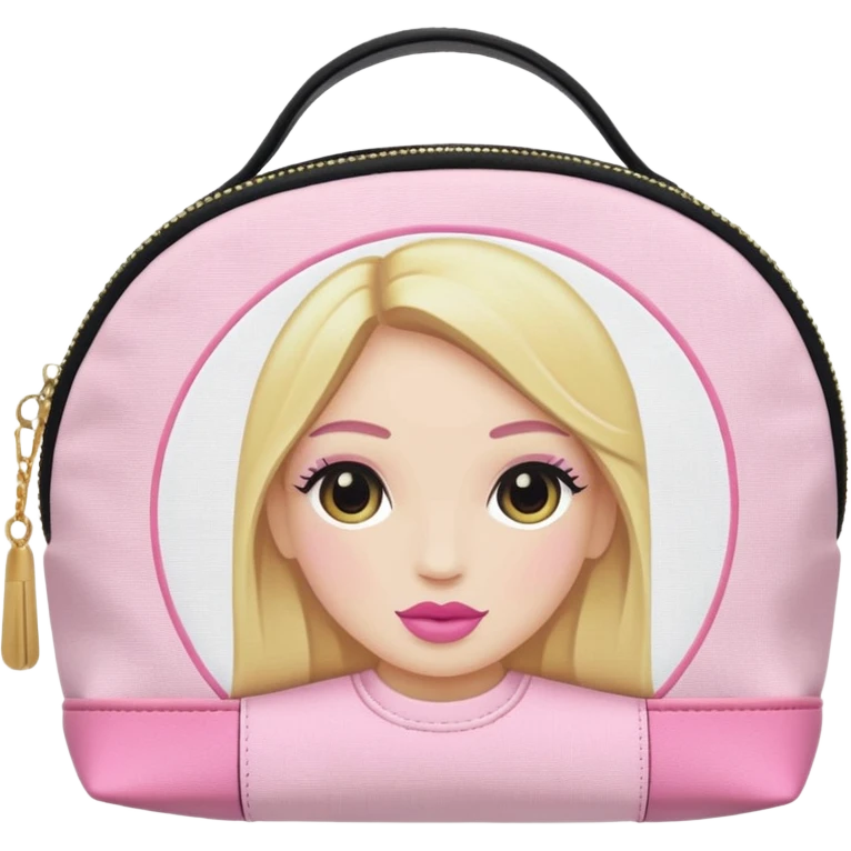 stoney clover lane makeup bag with no patches on it and no handle and no quilting and a circle zipper puller emoji