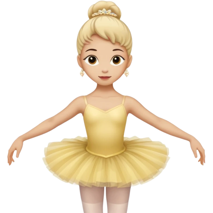 Ballerina with yellow skin tone emoji