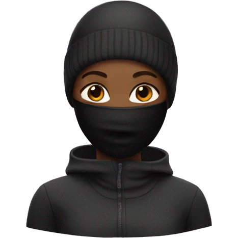 Black girl with ski mask emoji