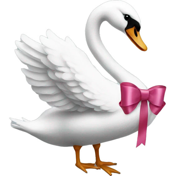 swan with a ribbon emoji