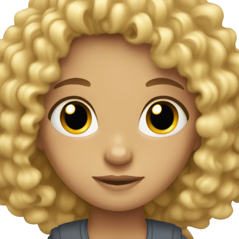 Blonde girl with really curly hair emoji