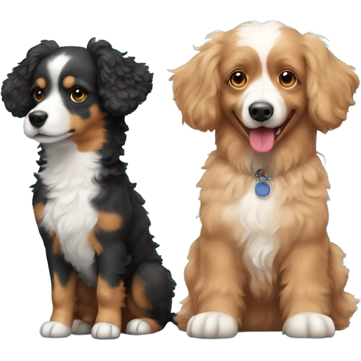 apricot toy poodle and an australian shepard emoji