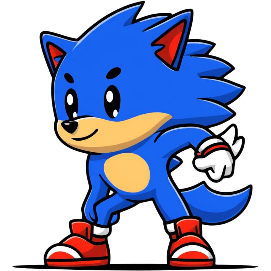 super dog with Sonic the Hedgehog emoji