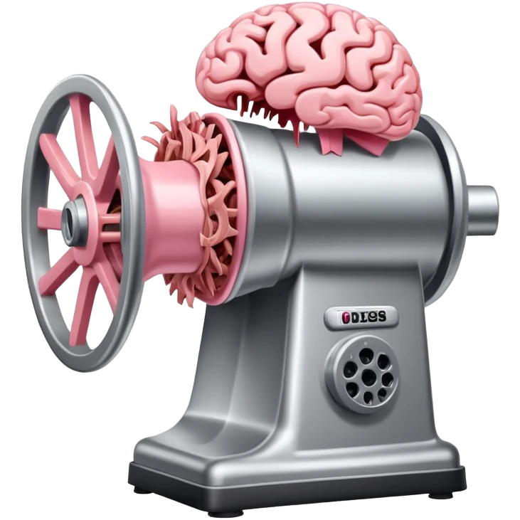 brain going through a meat grinder emoji