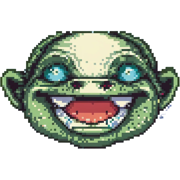 troll face, pixel art style, retro meme look emoji