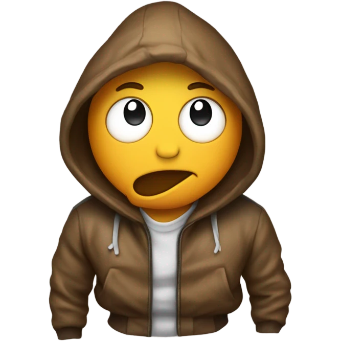 ￼poop emojis dripping sweat wearing a jacket  emoji