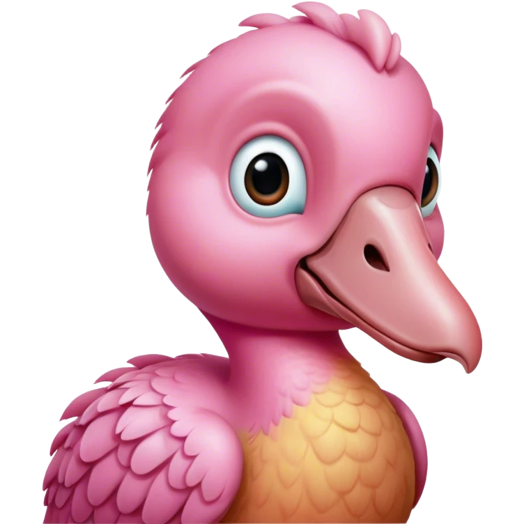A cute realistic pink dodo emoji