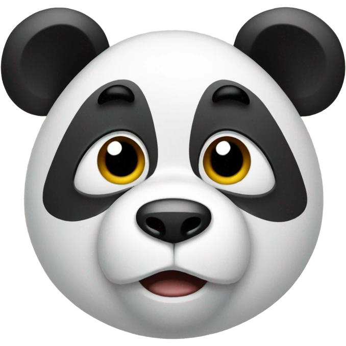 Confused look on cute panda emoji