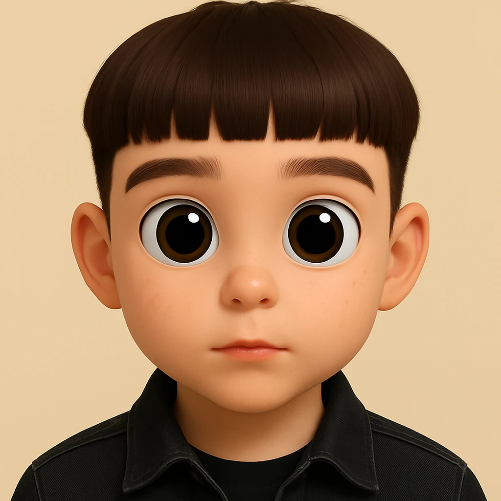 make the eyes a bit bigger, keep the 3d-emoji style emoji
