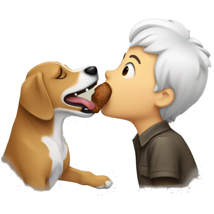 dog licking human emoji