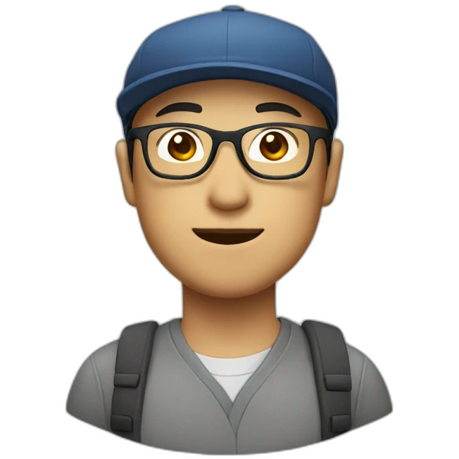 Chinese man in glasses and cap emoji
