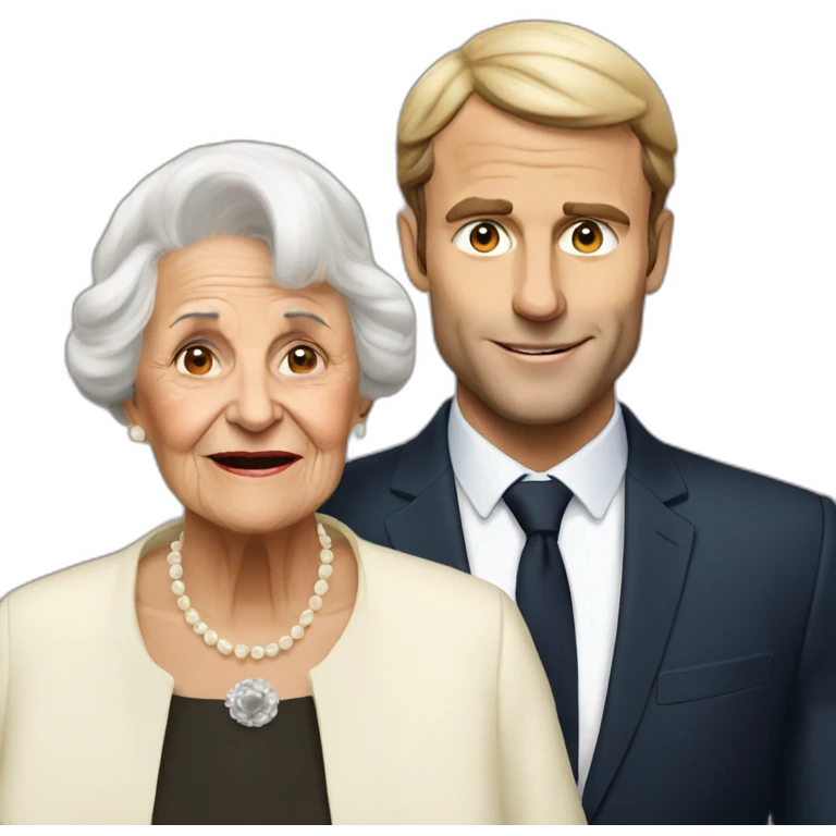 Macron with grand mother emoji