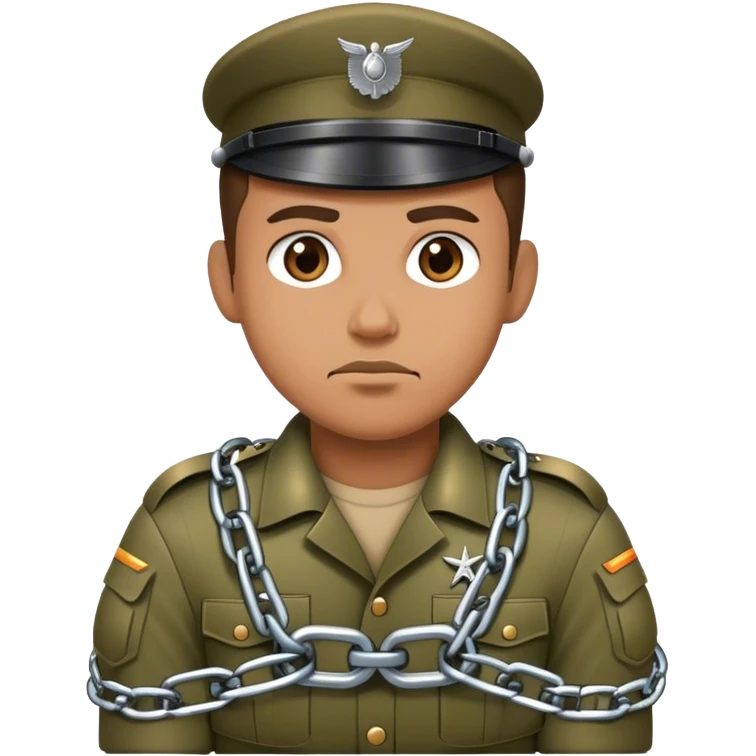A soldier chained and handcuffed emoji