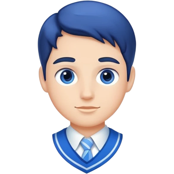 Blue preppy emoji