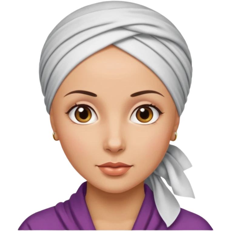 Bald beautiful woman wearing a head scarf  emoji