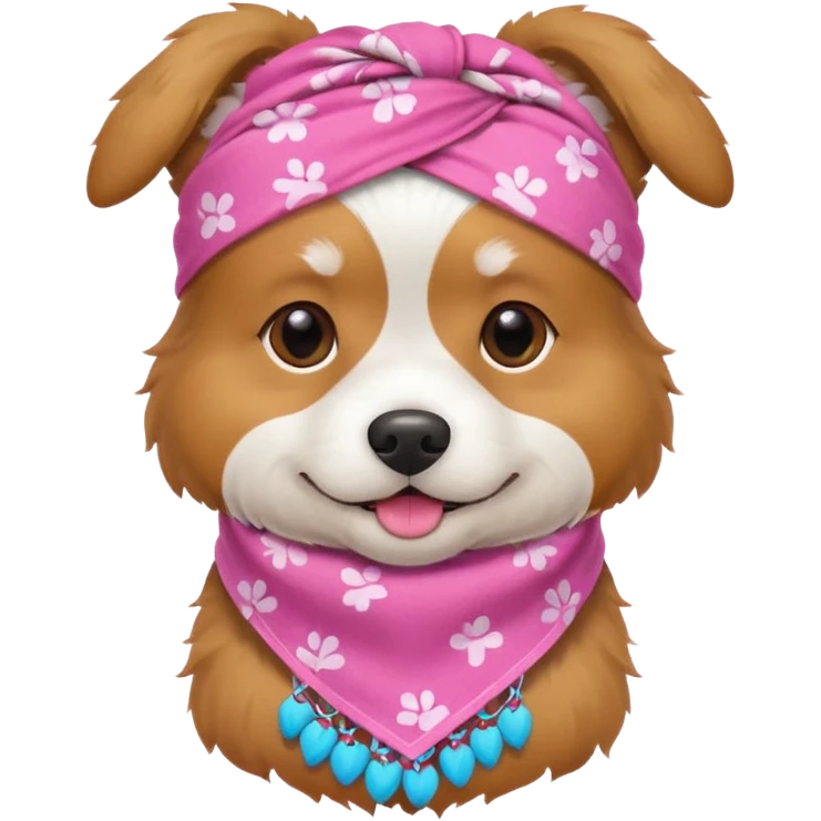 Dog with pink Bandannas emoji