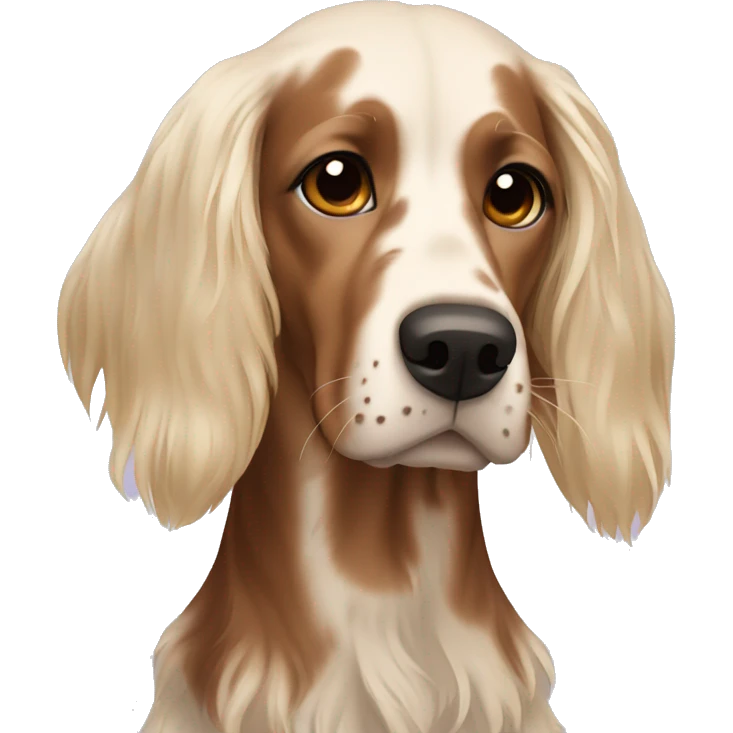 Blonde girl with Brown english setter emoji