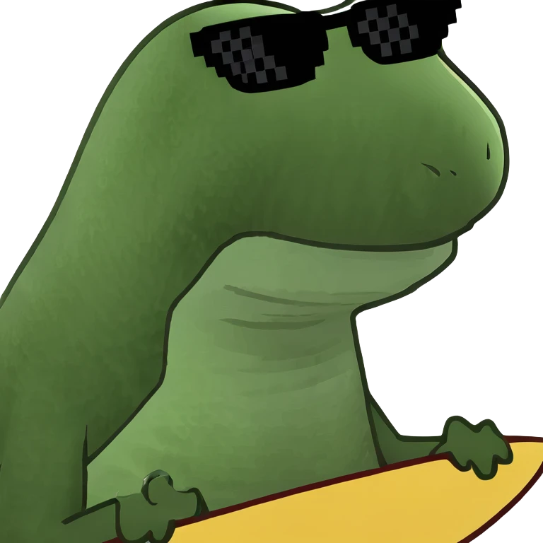 dinosaur on a surfboard emoji