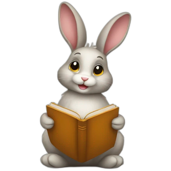 bunny with book emoji
