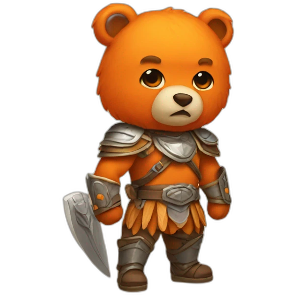 Orange warrior bear emoji