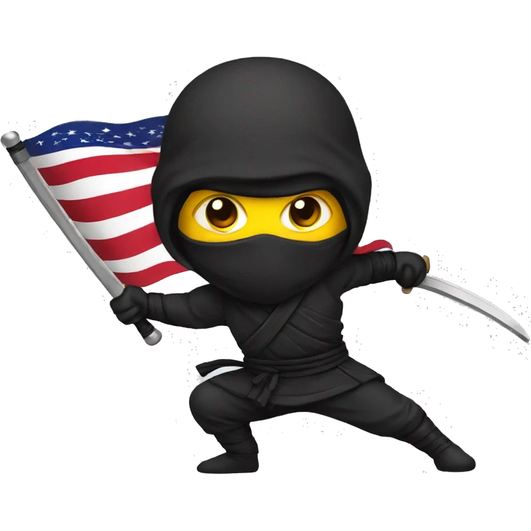 Ninja with united state flag emoji