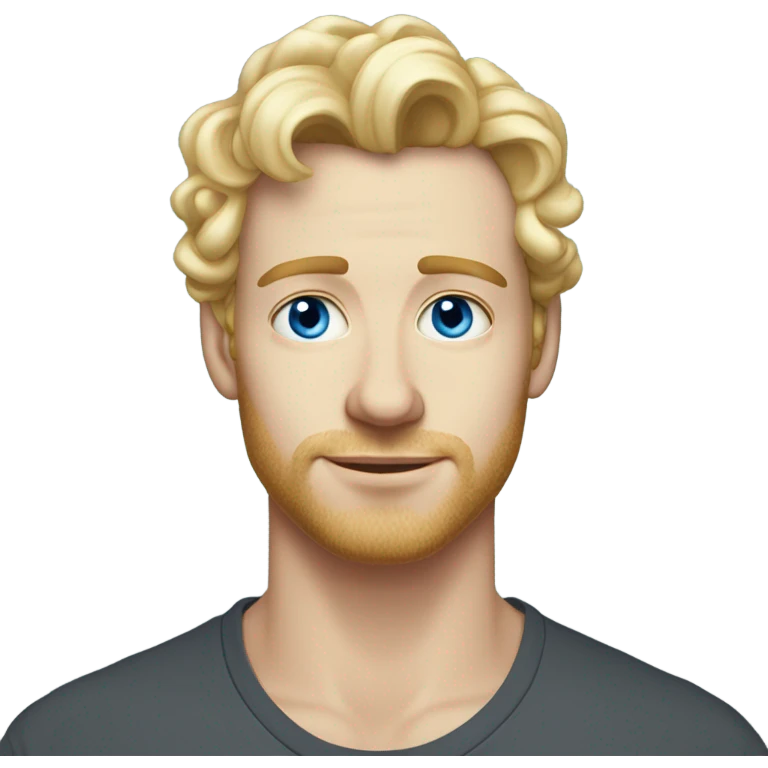 3/4 profile light curl blonde 30yo man blue eyed pale skin emoji