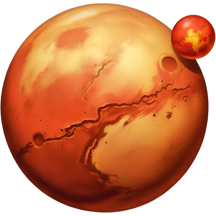 Mars with red and gold colors, Red Rising theme emoji