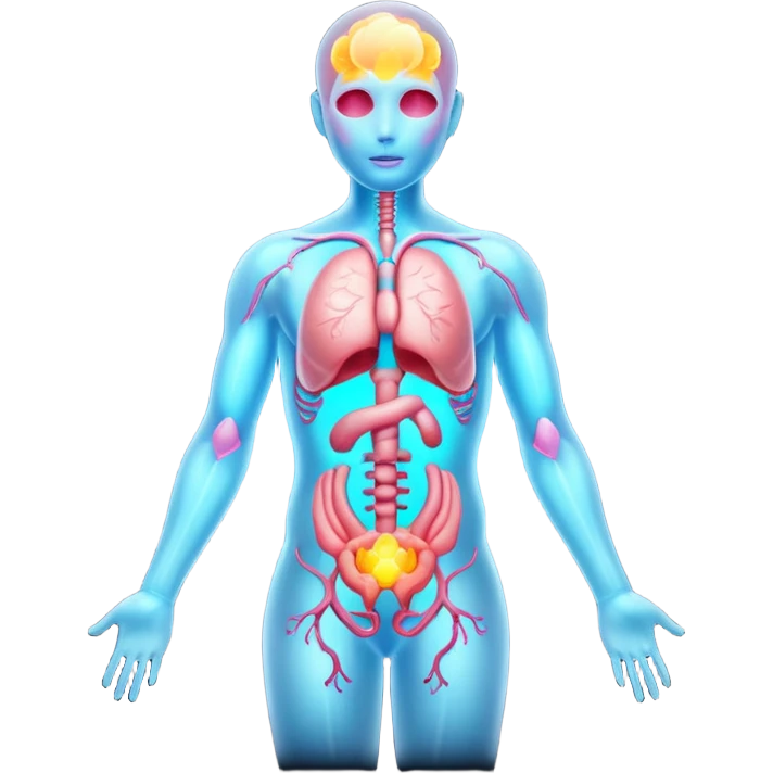 body silhouette with glowing organs emoji