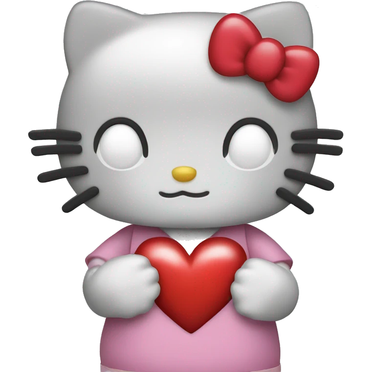 hello kitty with heart emoji