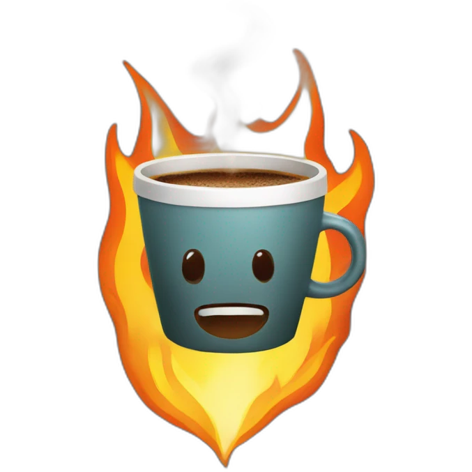 Coffee on fire emoji