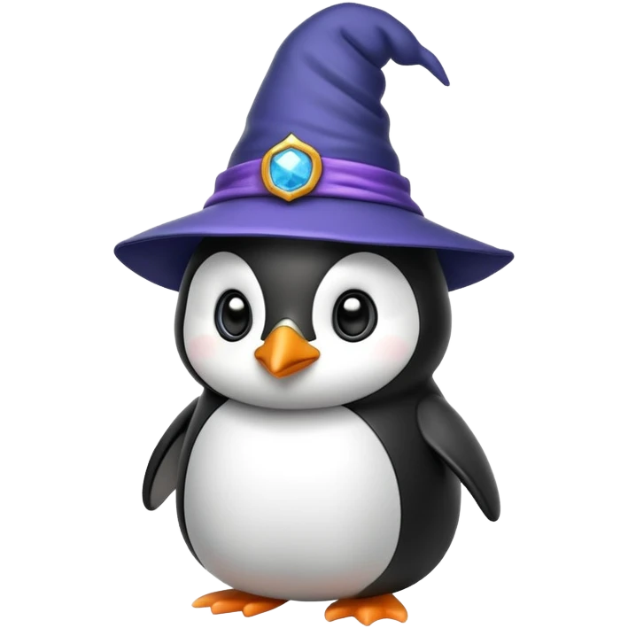 penguin with wizard hat emoji