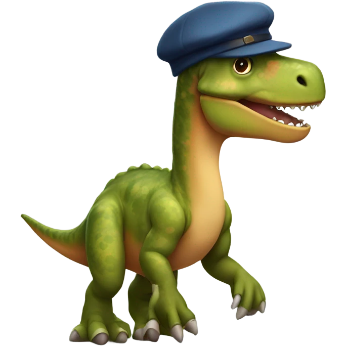 Dinosaur wearing a beret emoji