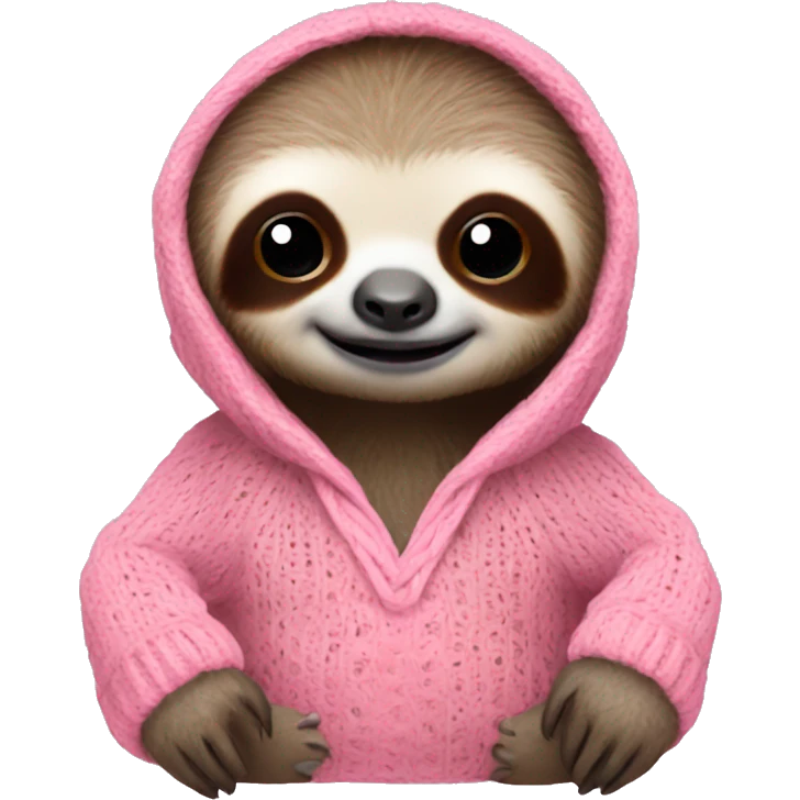 baby sloth in pink sweater emoji