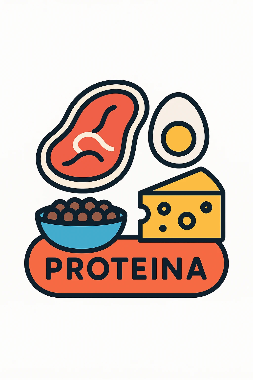 Proteine alimentari su sfondo isolato fammi un icona emoji