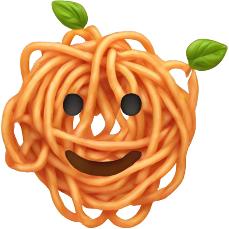 Spaghetti hoop peach emoji