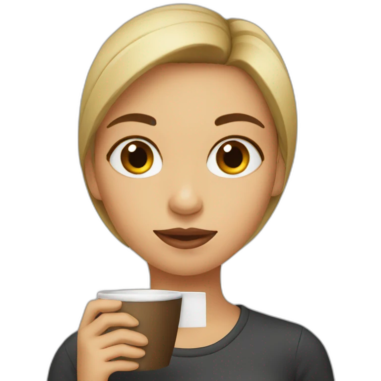 Girl drinking coffee  emoji