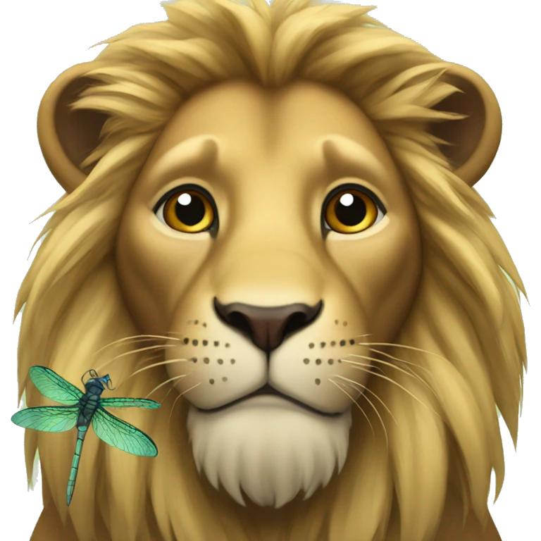 Lion and dragonfly emoji