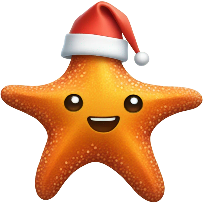 starfish with santa hat emoji