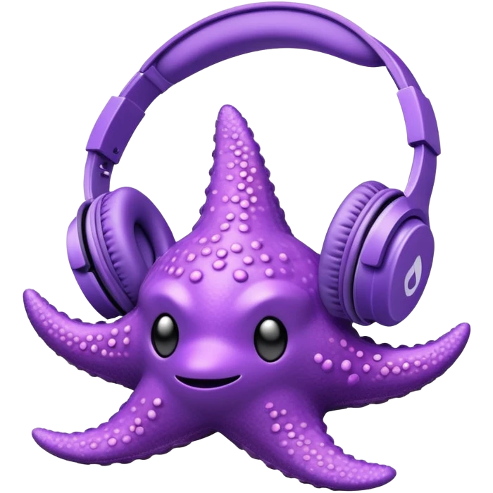 Purple Seastar with headphones emoji